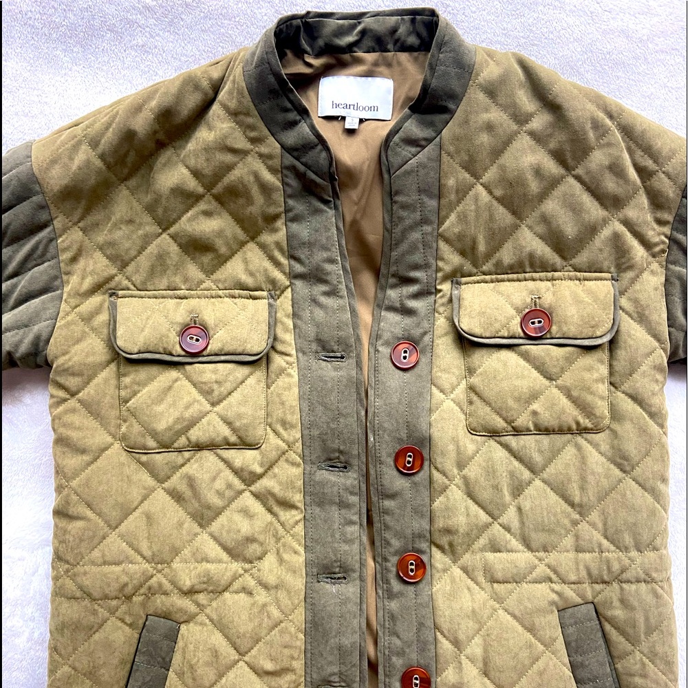 Heartloom Green Bomber Quilted Jacket